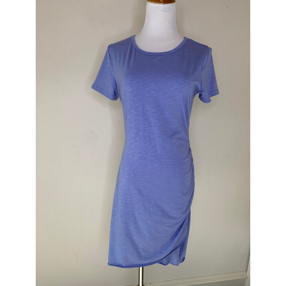BTFBM  Periwinkle Blue Ruched Dress Sz Small Preppy Coastal Casual